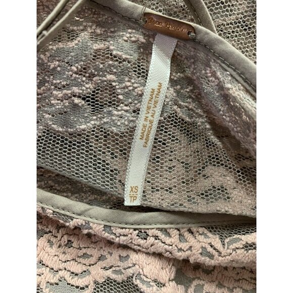 Free People XS Sheer Lace Top Balloon Style Gray - Picture 9 of 10
